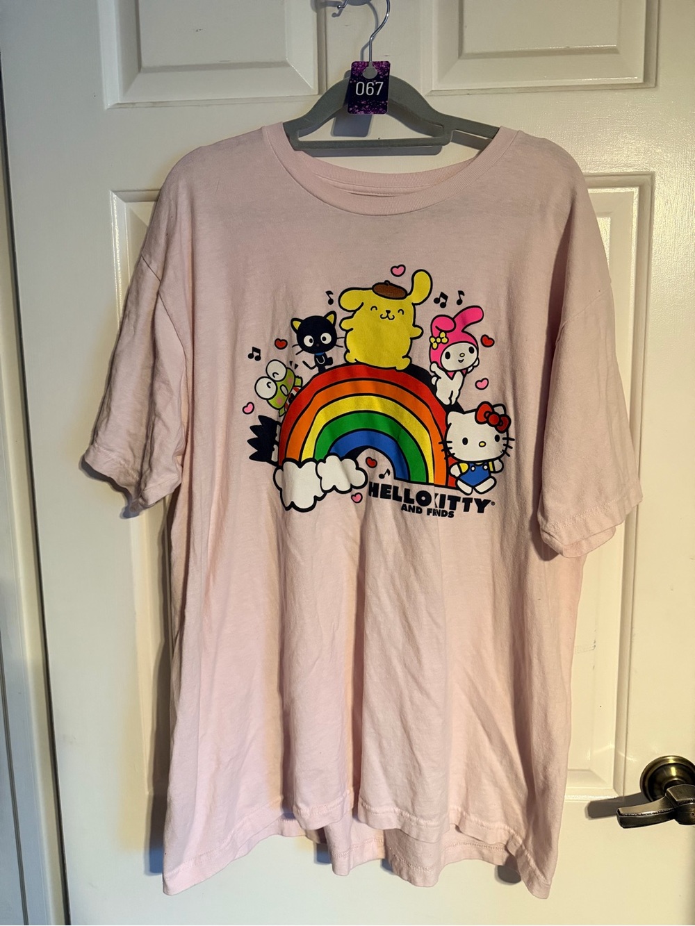 Hello Kitty Pastel Pink Rainbow & Friends Graphic Tee